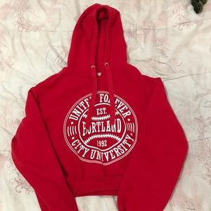 Cropped Red Portland Hoodie